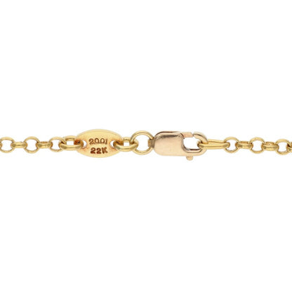 Chrome Hearts 22K Yellow Gold Chain Necklace Size 18INCH