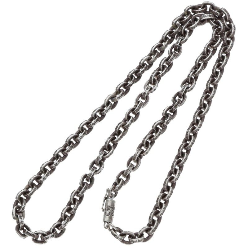 Chrome Hearts 925 Silver Paper Chain Necklace Size 18INCH