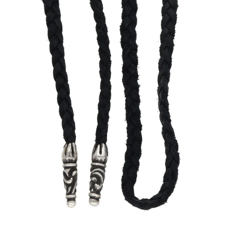 Chrome Hearts Scroll Leather Silver Necklace Size ONE SIZE