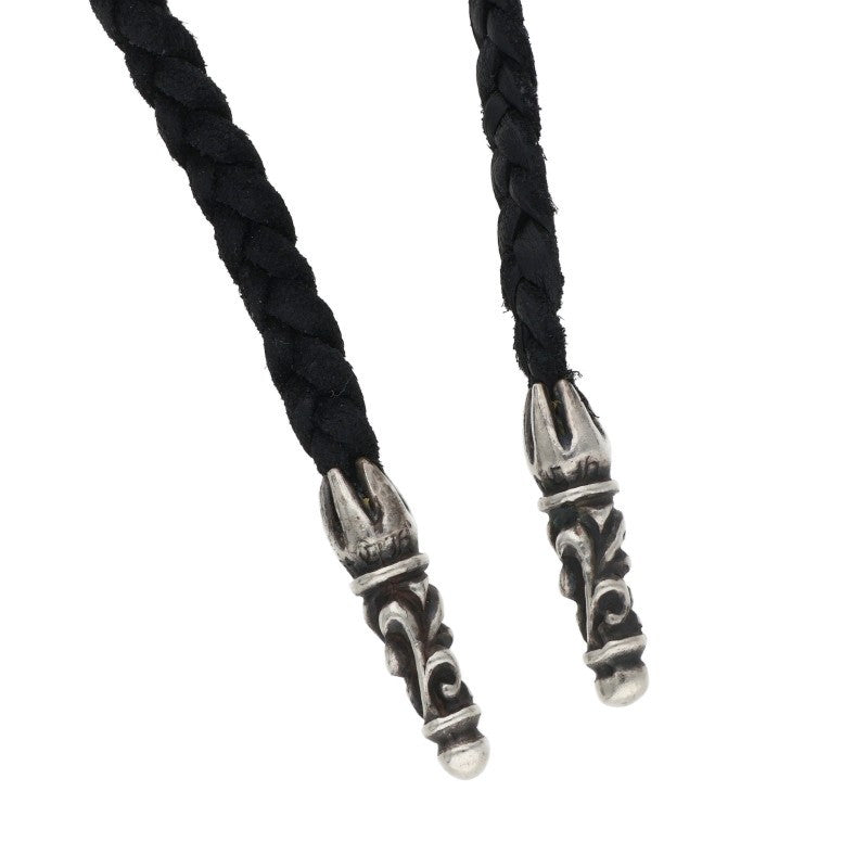 Chrome Hearts Scroll Leather Silver Necklace Size ONE SIZE