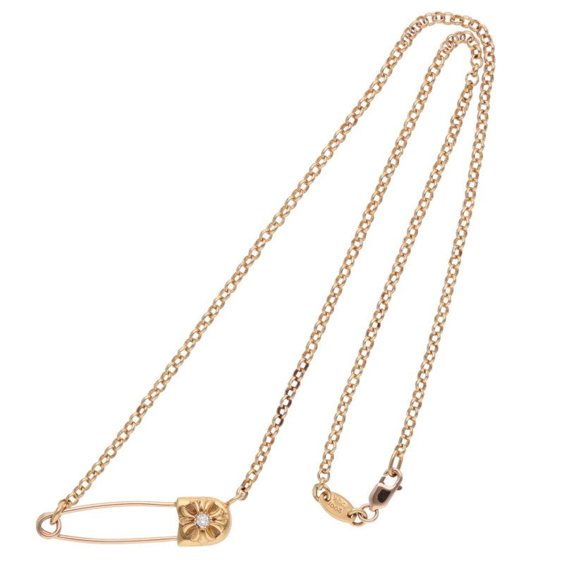 Chrome Hearts 22K 1 Diamond Safety Chain Necklace Size 16