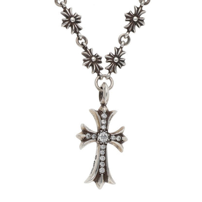 Chrome Hearts Pave Diamond Silver Necklace Size 20INCH