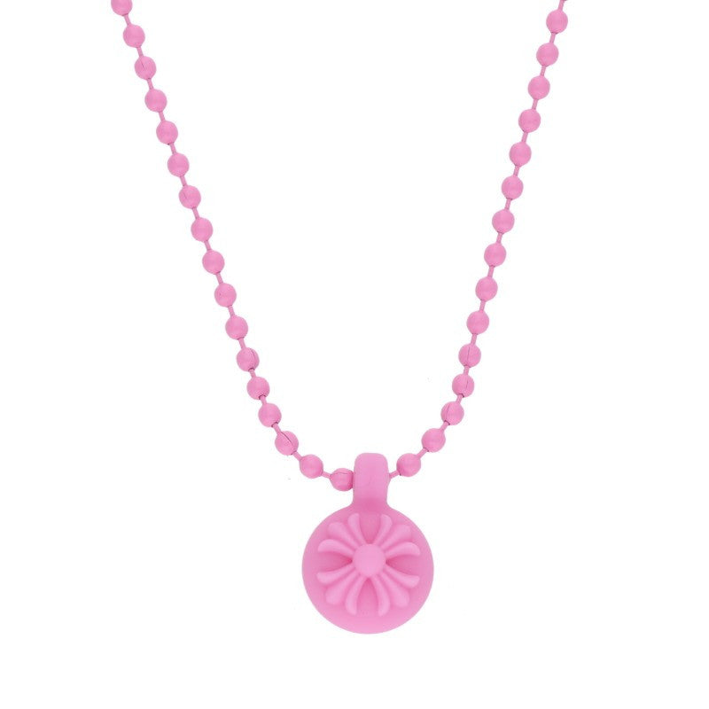 Chrome Hearts Rubber CH Cross Pink Necklace Size ONE SIZE
