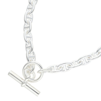 HERMES Chaine d'Ancre 925 Silver Choker Necklace Size PM