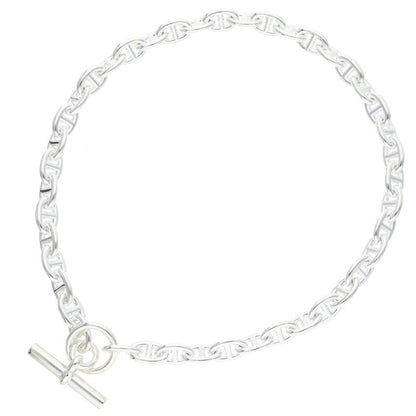 HERMES Chaine d'Ancre 925 Silver Choker Necklace Size PM