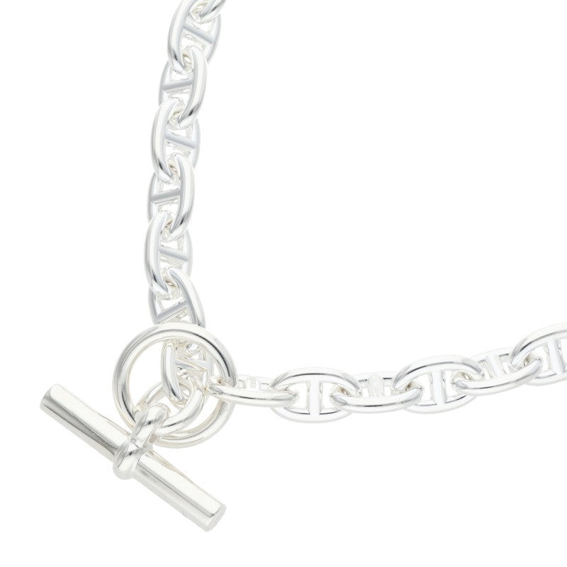HERMES Chaine d'Ancre 925 Silver Choker Necklace Size PM