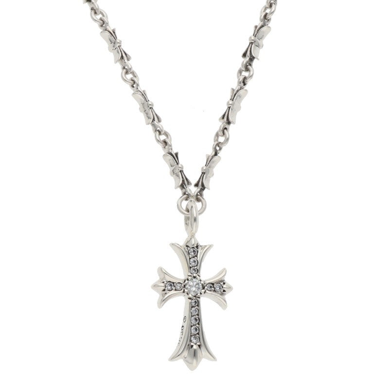 Chrome Hearts Fat Cross Tiny Bar Silver Necklace Size 20INCH