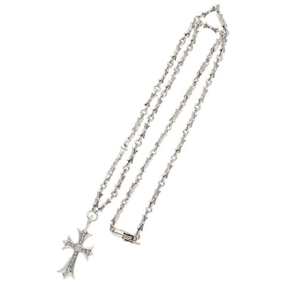 Chrome Hearts Fat Cross Tiny Bar Silver Necklace Size 20INCH