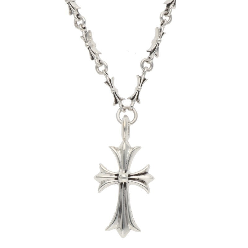 Chrome Hearts Fat Cross Tiny Bar Silver Necklace Size 20INCH