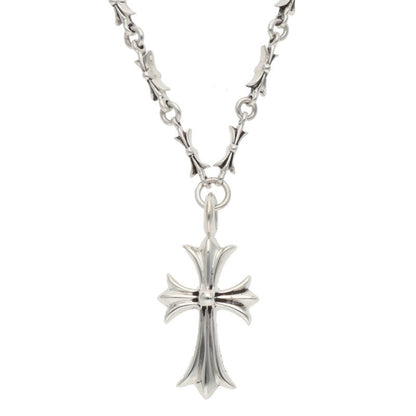 Chrome Hearts Fat Cross Tiny Bar Silver Necklace Size 20INCH