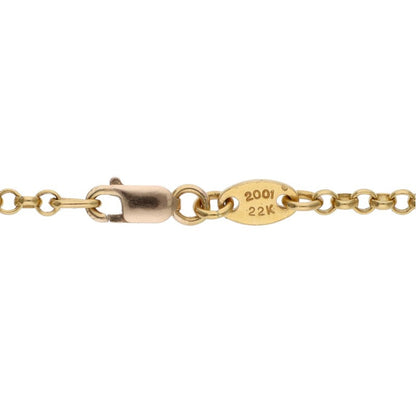 Chrome Hearts 22K Yellow Gold Chain Necklace Size 18INCH