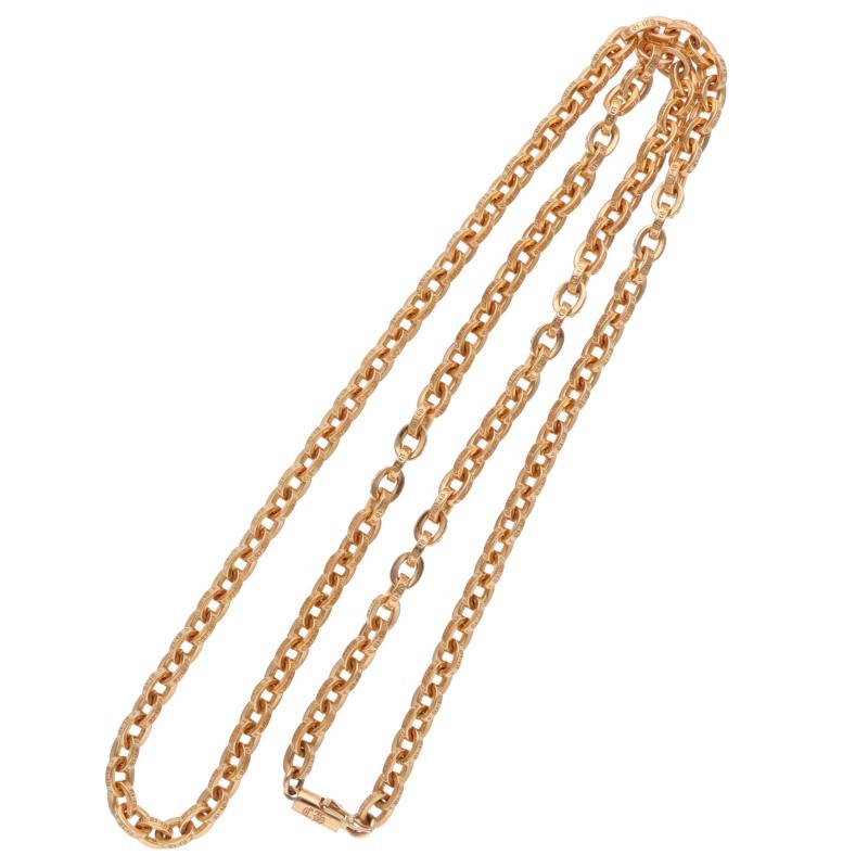 Chrome Hearts 22K Gold Paper Chain Necklace Yellow Size 24