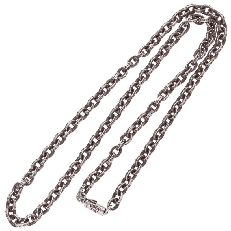 Chrome Hearts 925 14K Paper Necklace Silver Size 20INCH