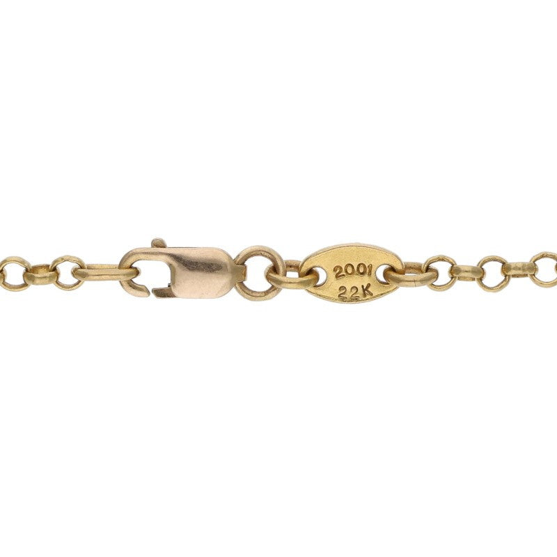Chrome Hearts 22K Roll Chain Gold Necklace Size 18INCH