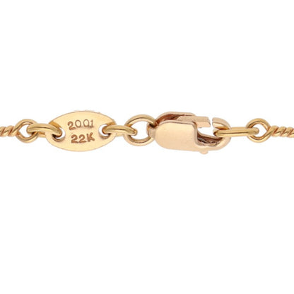 Chrome Hearts 22K Gold Twist Necklace Yellow Size 18INCH