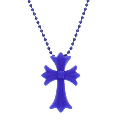 Chrome Hearts Rubber Small CH Necklace Blue Size ONE SIZE