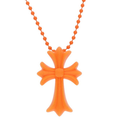 Chrome Hearts RUBBER CH CRS Rubber Necklace Size ONE Orange