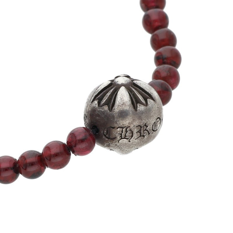 Chrome Hearts 4mm Bead Red Silver Necklace Size ONE SIZE