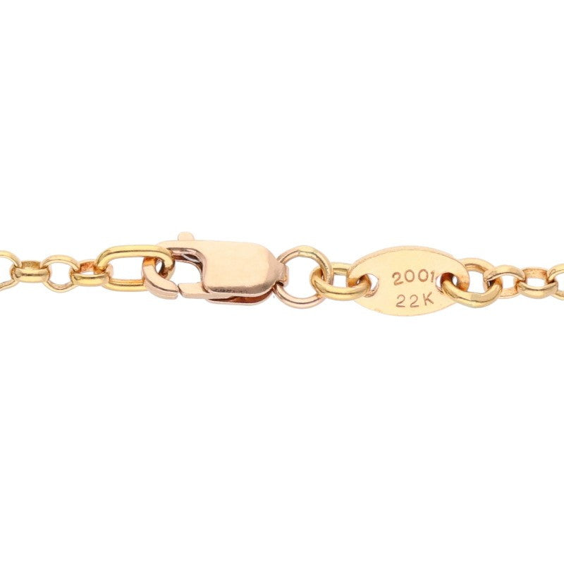 Chrome Hearts 22K Gold Roll Necklace Yellow Size 24INCH