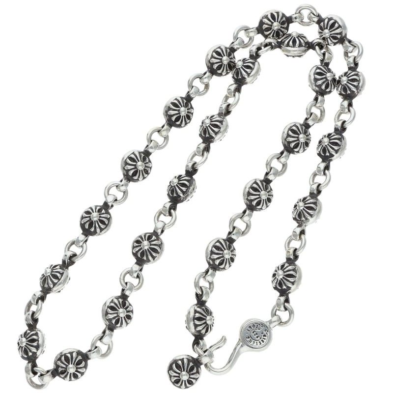Chrome Hearts #1 Cross Ball Silver Necklace Size 20INCH