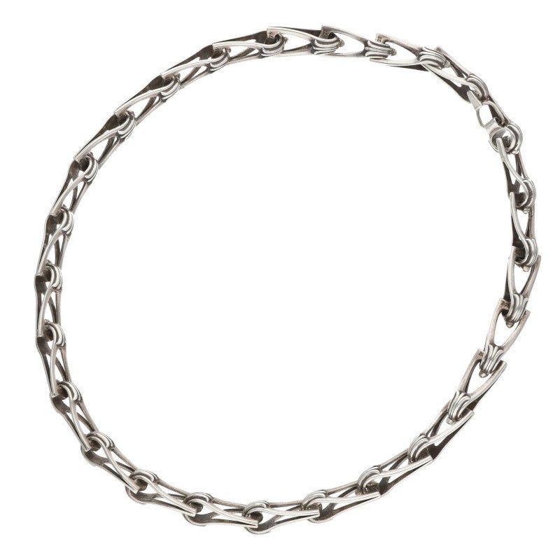 Chrome Hearts WINDOW CHAIN CHKR Silver Necklace Size 16INCH