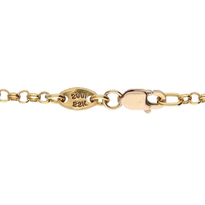 Chrome Hearts 22K Roll Chain Gold Necklace Size 24INCH