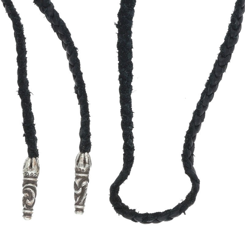 Chrome Hearts Scroll Leather Silver Necklace Size ONE SIZE