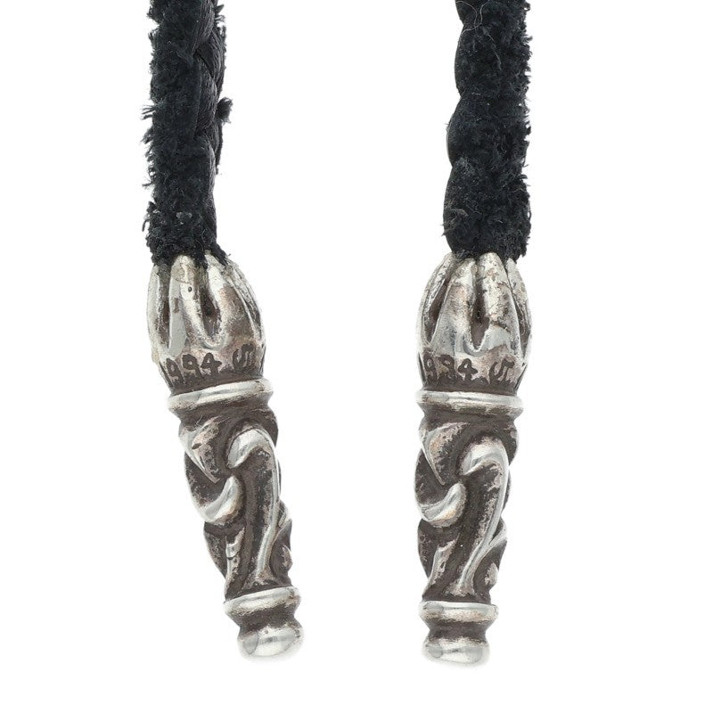 Chrome Hearts Scroll Leather Silver Necklace Size ONE SIZE