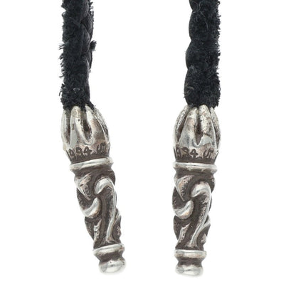 Chrome Hearts Scroll Leather Silver Necklace Size ONE SIZE