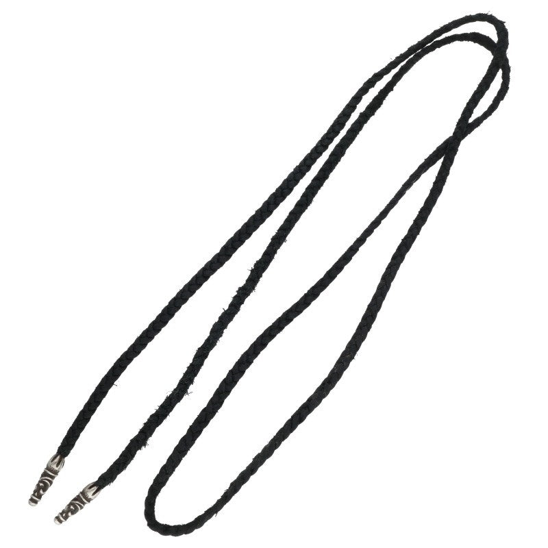 Chrome Hearts Scroll Leather Necklace Silver