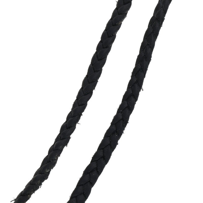 Chrome Hearts Scroll Leather Necklace Silver