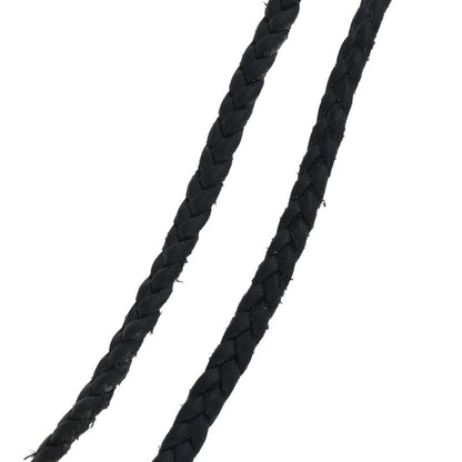 Chrome Hearts Scroll Leather Necklace Silver
