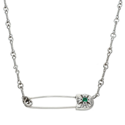 Chrome Hearts 18K White Gold Pin Necklace Size 20INCH