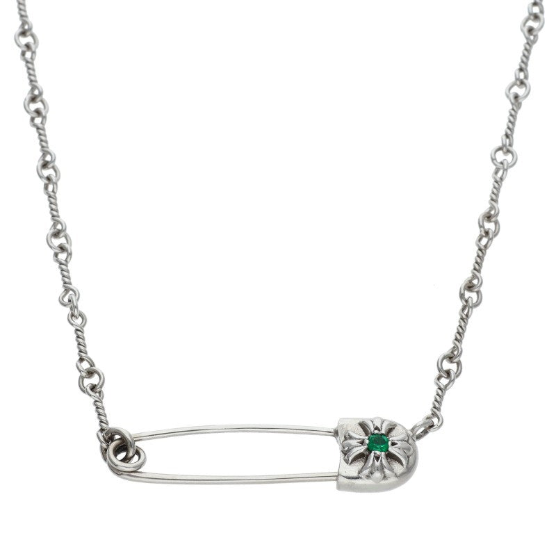 Chrome Hearts 18K White Gold Pin Necklace Size 20INCH
