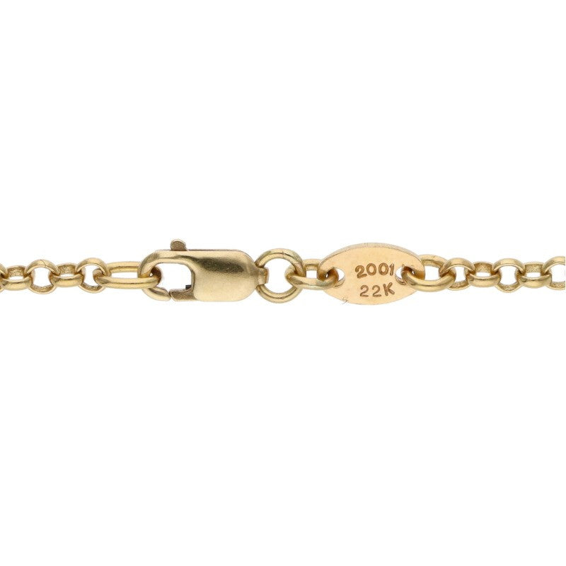 Chrome Hearts 22K Roll Chain Gold Necklace Size 18INCH