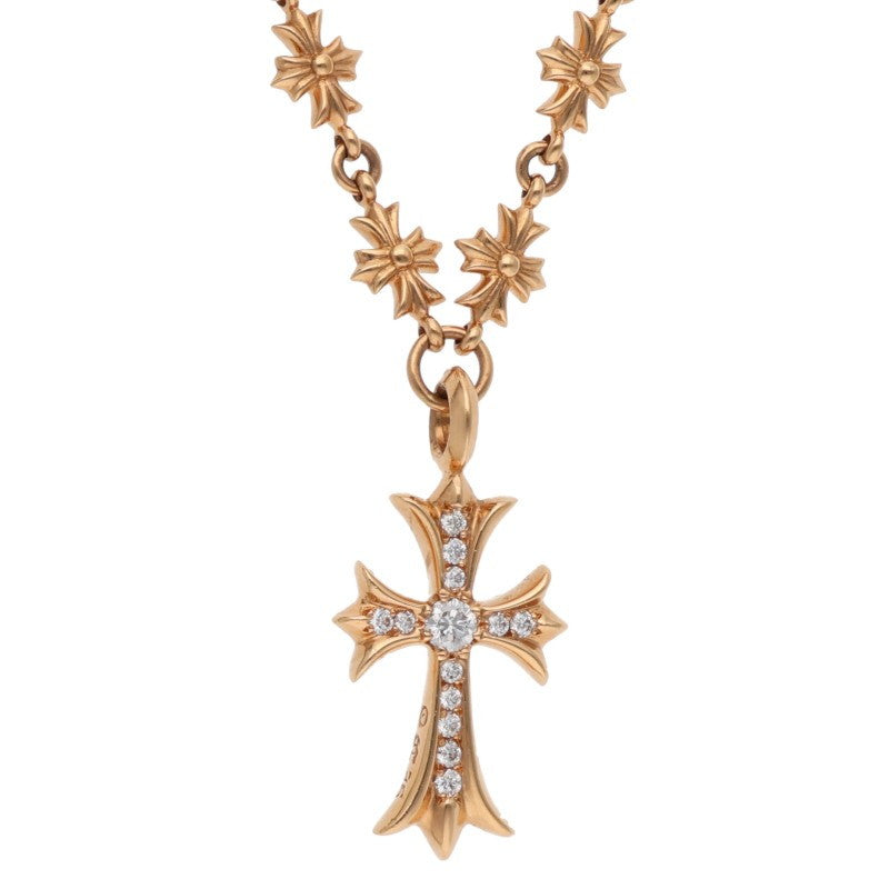 Chrome Hearts 22K Pave Diamond Gold Necklace Size 24