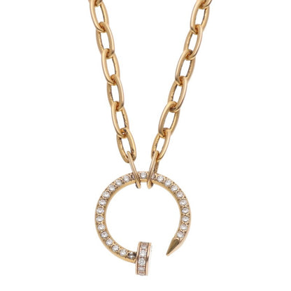 Cartier JUSTE UN CLOU K18PG Diamond Necklace Size 18INCH