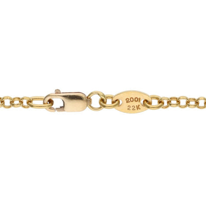 Chrome Hearts 22K Yellow Gold Chain Necklace Size 16INCH