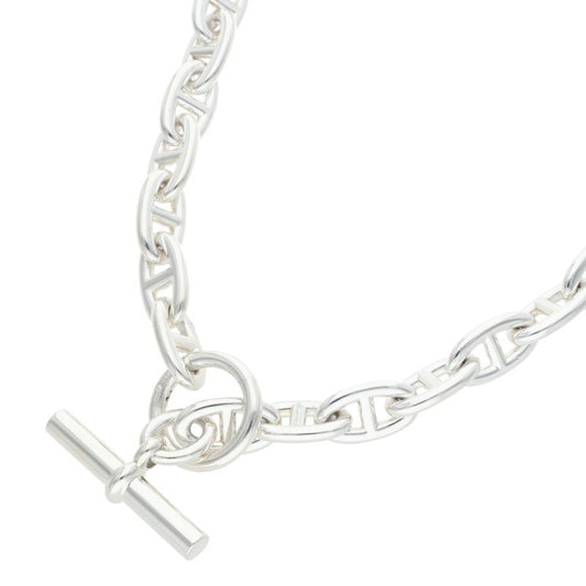 HERMES Chaine d'Ancre GM Silver Choker Necklace Size GM