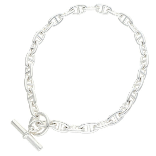 HERMES Chaine d'Ancre GM Silver Choker Necklace Size GM