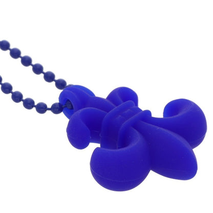 Chrome Hearts Rubber BS Fleur Necklace Blue