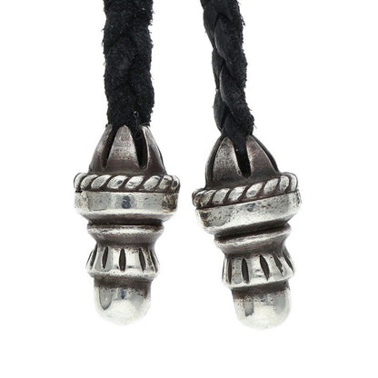Chrome Hearts Bolo Tip Leather Braid Necklace Size ONE SIZE