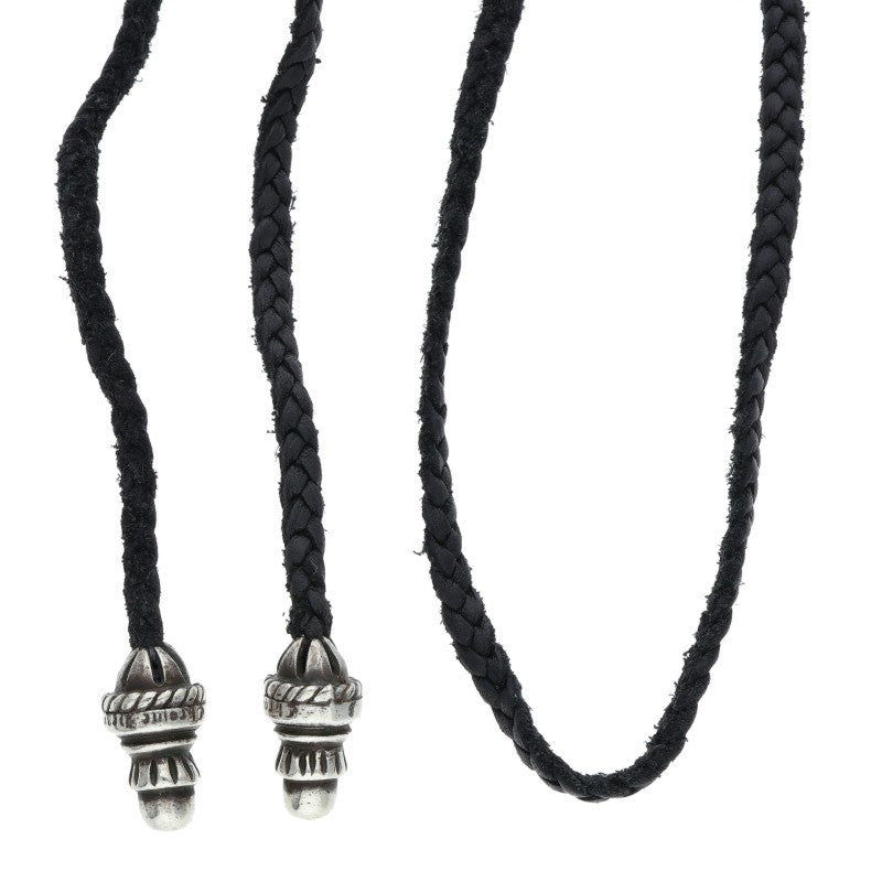 Chrome Hearts Bolo Tip Leather Braid Necklace Size ONE SIZE