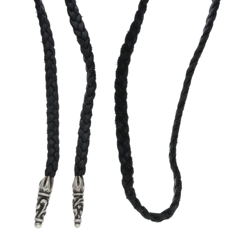 Chrome Hearts Scroll Leather Silver Necklace Size ONE SIZE
