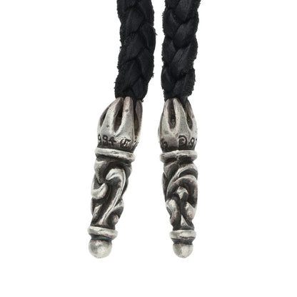 Chrome Hearts Scroll Leather Silver Necklace Size ONE SIZE
