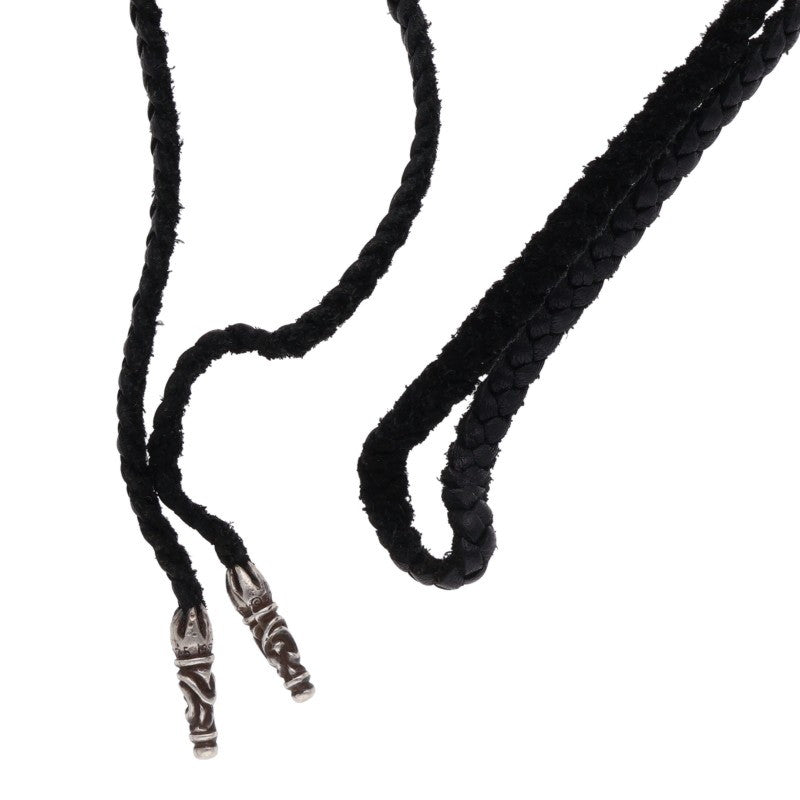 Chrome Hearts Scroll Leather Silver Necklace Size ONE Multi