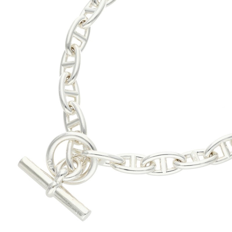 HERMES Chaine d'Ancre Silver Choker Necklace 925 Size GM