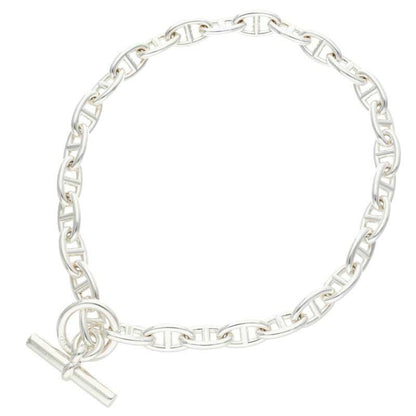 HERMES Chaine d'Ancre Silver Choker Necklace 925 Size GM