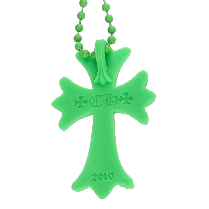 Chrome Hearts Green Rubber Small CH Cross Necklace