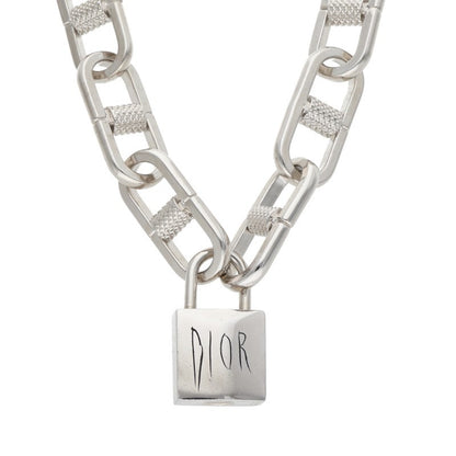 DIOR Raymond Pettibon Cadena Silver Necklace Size ONE SIZE